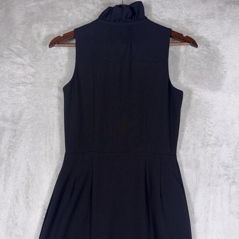 Andrew Marc Ruffle Sleeveless Dress XS Collar Black Classic Little‎ Black Dress - Picture 9 of 12